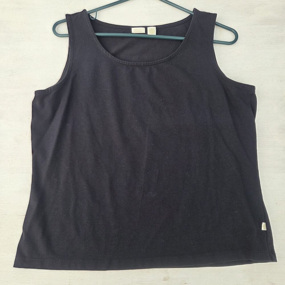 Caslon Women's Black Short Sleeve Tank Top Size Large